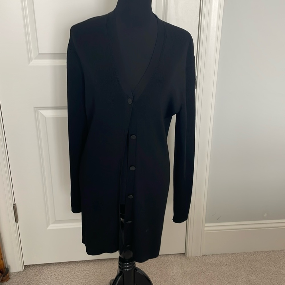 St John knits fabulous long black cardigan!